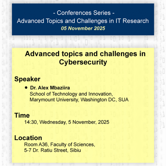 Conference series – Advanced topics and challenges in Cybersecurity
